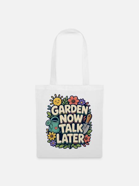 GARDEN NOW TALK LATER Nickerchen - Stoffbeutel - Weiß