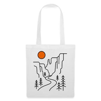 Canyon Mountains Line Art Hiking Gift - Tote Bag - white - Front
