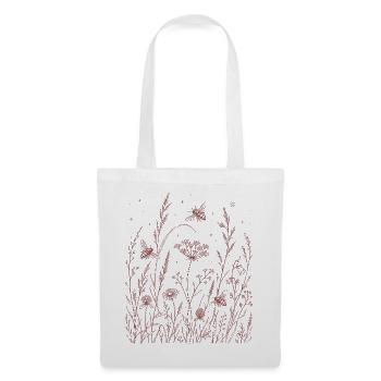 Floral flowers with bees - Tote Bag - white - Front