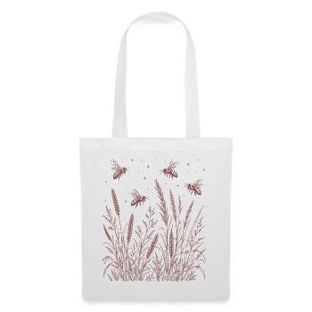 Abeilles fleurs sauvages - Sac en tissu - blanc - Devant
