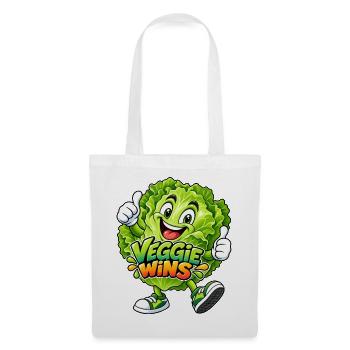 Lustiger Salat - Veggie gewinnt - Stoffbeutel - Weiß - Vorne