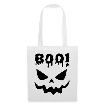 Tropfender Boo Halloween-Kürbis - Stoffbeutel - Weiß - Vorne