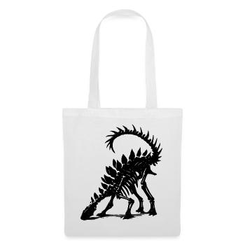 Dunkler Stegosaurus Silhouette - Stoffbeutel - Weiß - Vorne