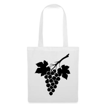 Wein Weinrebe Weintrauben schwarz Geschenk  - Stoffbeutel - Weiß - Vorne