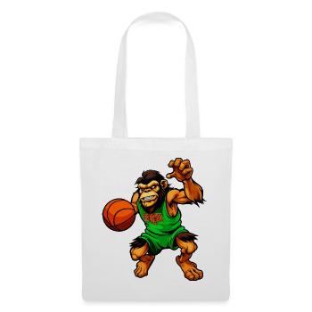 Schimpansen Basketballerin / Basketball Affe - Stoffbeutel - Weiß - Vorne