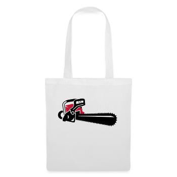 Une tronçonneuse - Sac en tissu - blanc - Devant