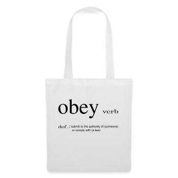 Dictionary obey Wörterbuch Geschenkidee lustig - Stoffbeutel - Weiß - Vorne