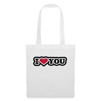 I love you - Sac en tissu - blanc - Devant