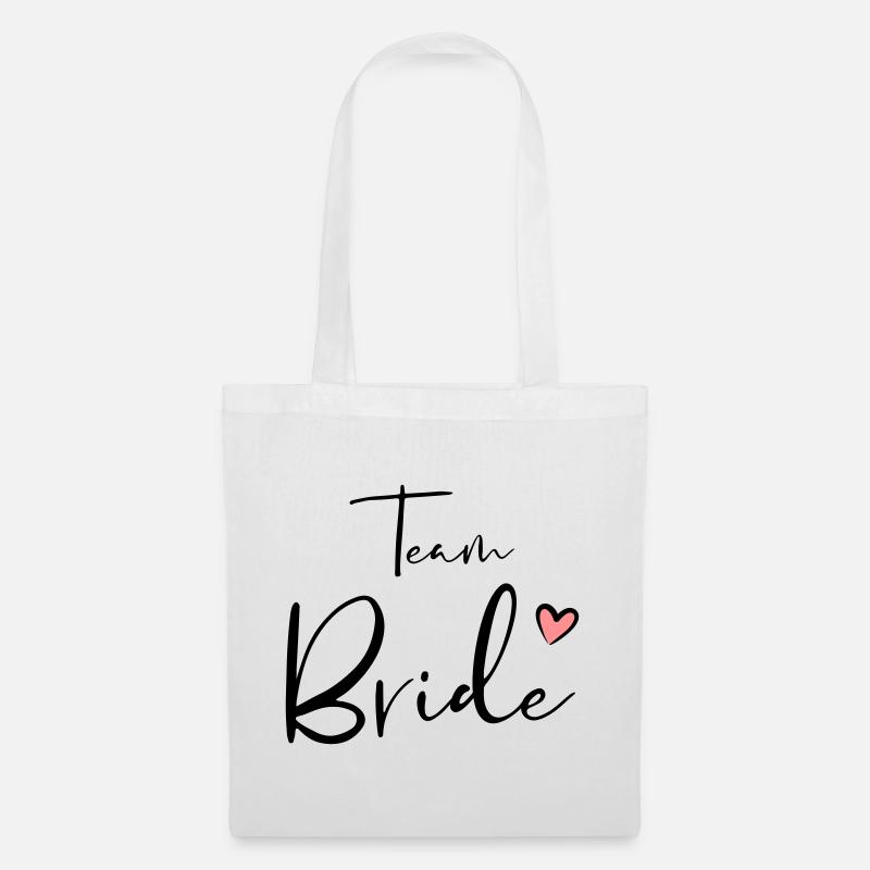 Team Bride Herz Junggesellinnenabschied Geschenk - Stoffbeutel - Weiß