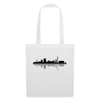 Skyline Dortmund Schatten - Stoffbeutel - Weiß - Vorne