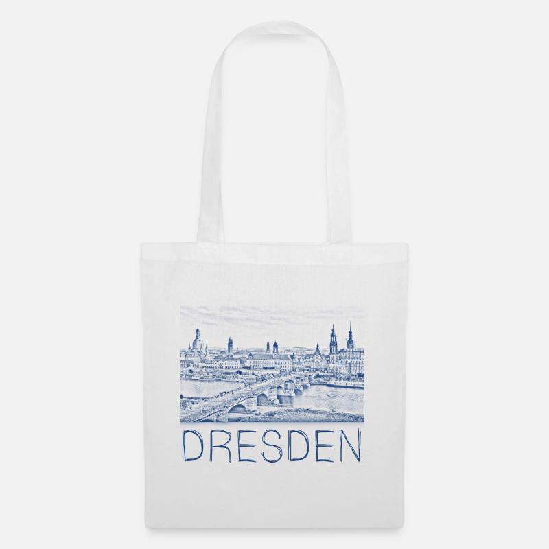 Kulizeichnung Dresden - Stoffbeutel - Weiß