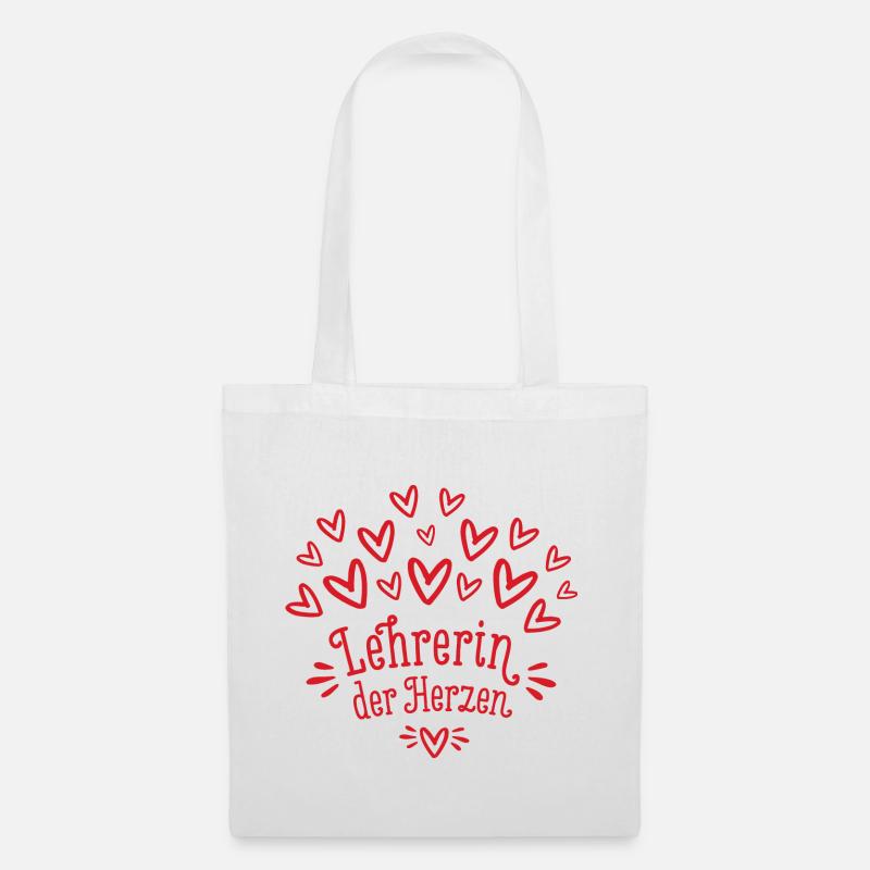 Lehrerin der Herzen Geschenk Klassenlehrerin - Stoffbeutel - Weiß