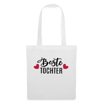 Beste Tochter Töchter Geschenkidee Geburtstag Herz - Stoffbeutel - Weiß - Vorne