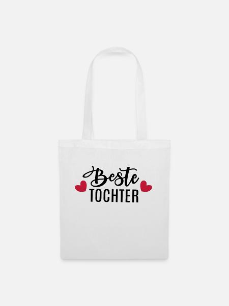 Beste Tochter Töchter Geschenkidee Geburtstag Herz - Stoffbeutel - Weiß