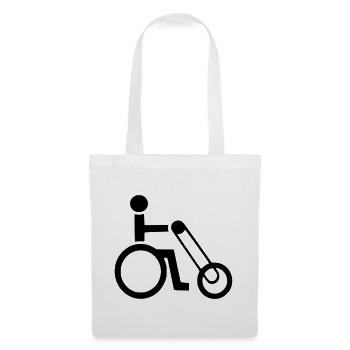 Rollstuhlfahrer mit Handbike-Symbol * - Stoffbeutel - Weiß - Vorne