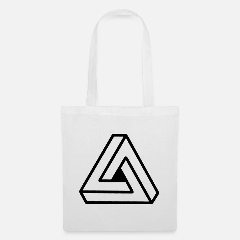 Penrose triangle - Impossible Triangle - Sac en tissu - blanc