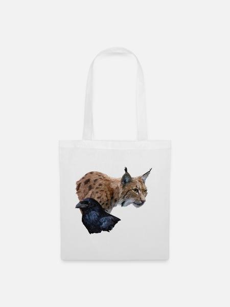 Luchs und Rabe - Stoffbeutel - Weiß
