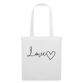 Love lettering with heart - Tote Bag - white - Front