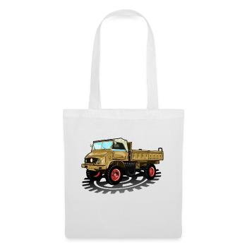 Unimog - Oldtimer - Offroad - Dispositif moteur universel - Sac en tissu - blanc - Devant