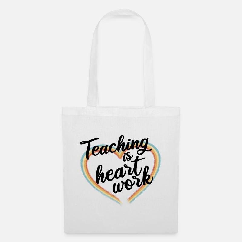 Teaching is heart work - Tote Bag - white
