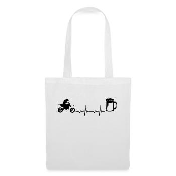 Heartbeat Beer and Motorcycle - (MOTORCYCLE) (2) - Tote Bag - white - Front