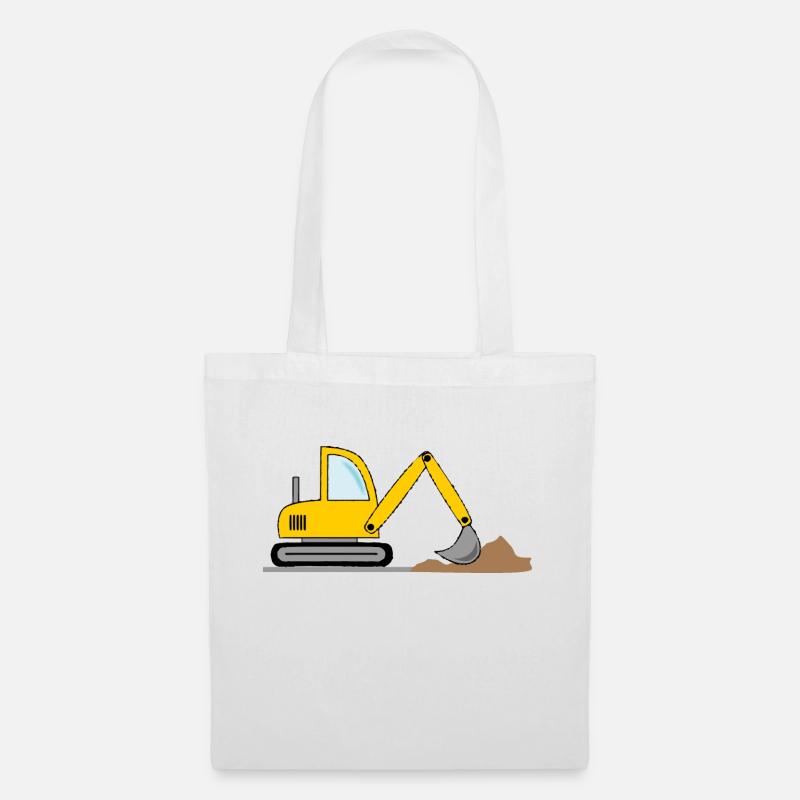 Bagger Design/ Baustelle - Stoffbeutel - Weiß