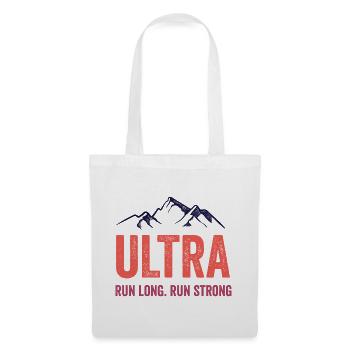 Ultra Running - Lauf lang. Lauf stark. - Stoffbeutel - Weiß - Vorne