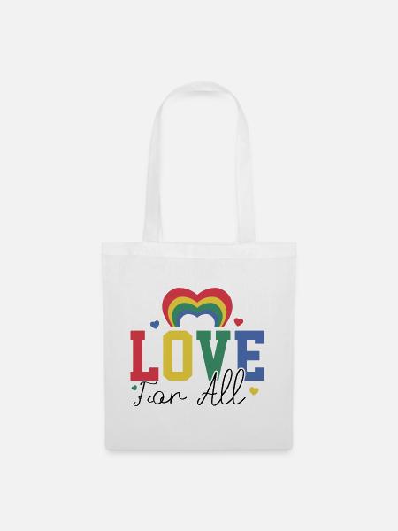 Love For All Regenbogen - Stoffbeutel - Weiß