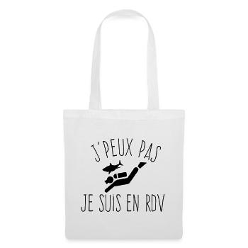 J'peux pas je suis en RDV - Humour Plongée - Sac en tissu - blanc - Devant