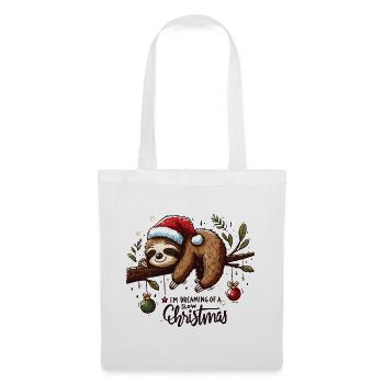 Faultier Sloth I'm dreaming of a slow Christmas - Tote Bag - white - Front