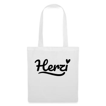 Herzi Schrift Herz - Stoffbeutel - Weiß - Vorne