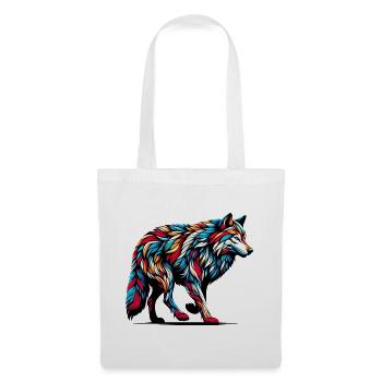 Loup - Sac en tissu - blanc - Devant