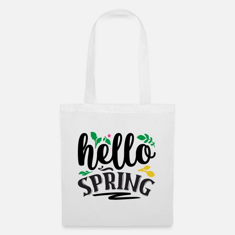 Hallo Frühling - Stoffbeutel - Weiß