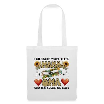 Mama und Oma Blumenherz - Stoffbeutel - Weiß - Vorne