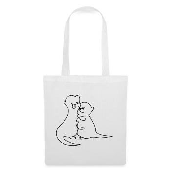 Otter One Line Drawing - Stoffbeutel - Weiß - Vorne
