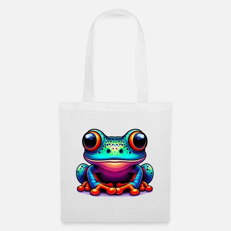 Frosch - Stoffbeutel - Weiß