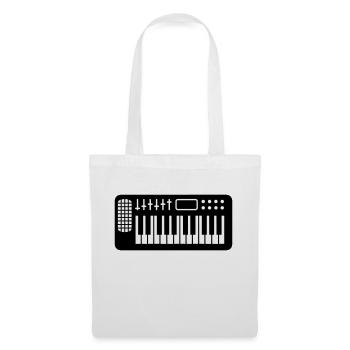 Synthesizer Keyboard Loud Techno DJ Music Party - Tote Bag - white - Front