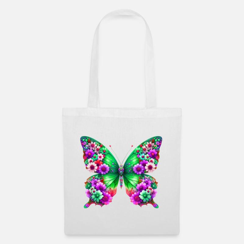 Schmetterling - Stoffbeutel - Weiß
