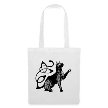 Chat noir celte - Sac en tissu - blanc - Devant