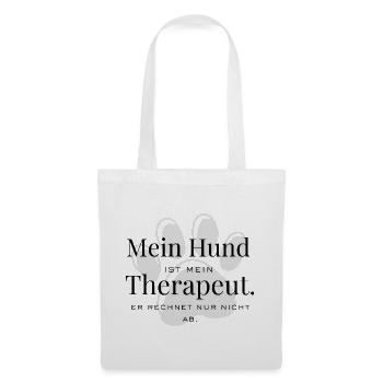 Mon chien – mon thérapeute à quatre pattes - Sac en tissu - blanc - Devant