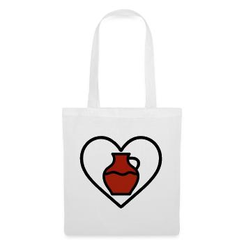 Coeur en céramique Vase Argile Art Créatif - Sac en tissu - blanc - Devant