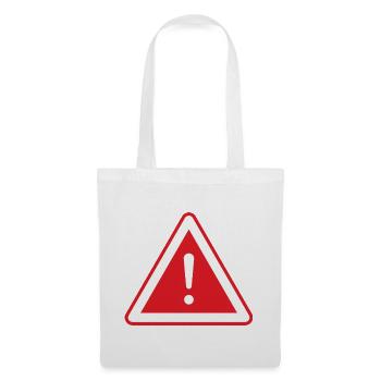 Attention! Beware Sign - Tote Bag - white - Front