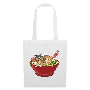 Cute Three Corgi Dogs Ramen Noodles Japanese Food - Tote Bag - white - Front