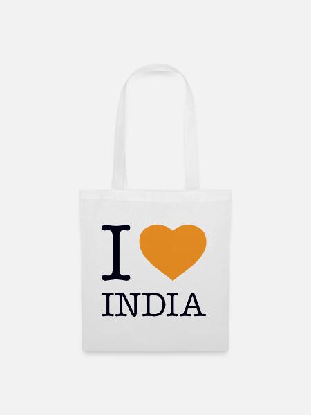I love India Indien - Stoffbeutel - Weiß