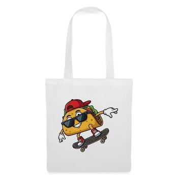 Slogan cool du skateboarder taco - Sac en tissu - blanc - Devant