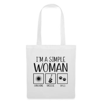Ukulélé hawaïen Ukulélé Je suis un simple - Sac en tissu - blanc - Devant