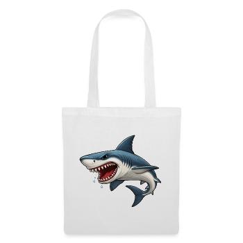 Shark Cartoon Funny Kids Ocean Animal Motif - Tote Bag - white - Front
