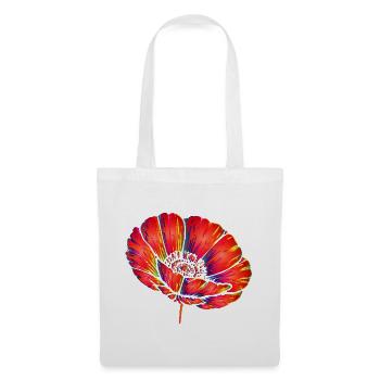 Neon Mohnblume Pop Art Florales Farbdesign - Stoffbeutel - Weiß - Vorne