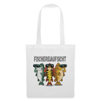  Fischereiaufsicht Lustige Angler Fische Mit - Stoffbeutel - Weiß - Vorne