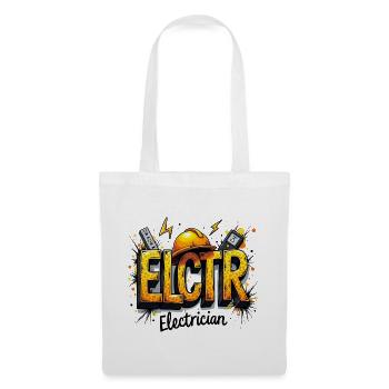 Electrician Graffiti Style Electrician Artisan - Tote Bag - white - Front